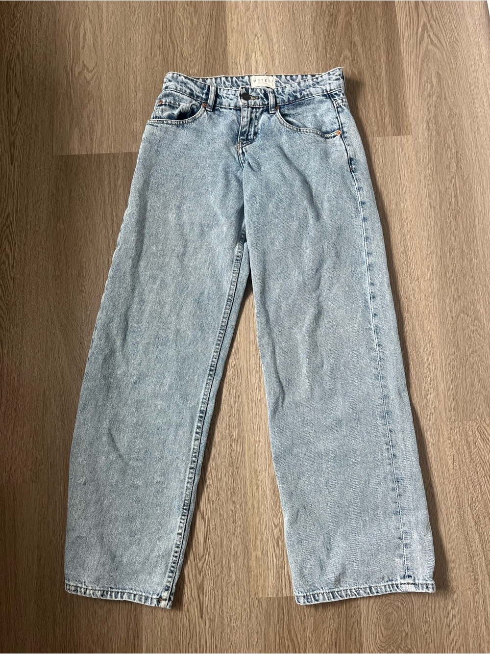 Motel Rock low rise parallel jeans-Light blue denim wash